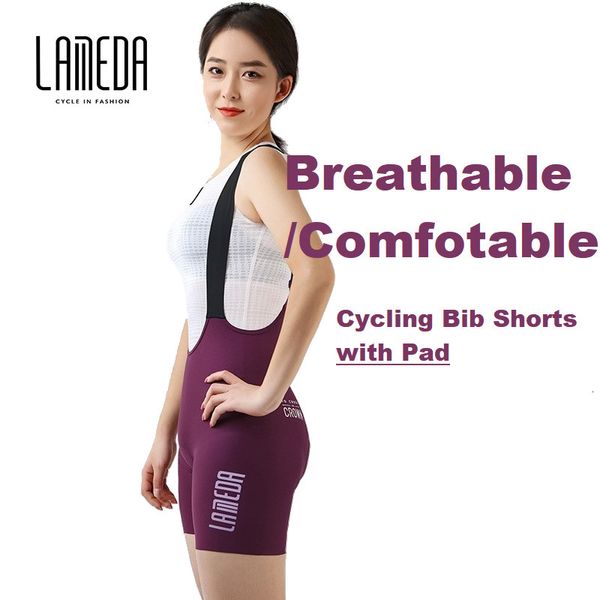 Image of Cycling Bib Shorts Lameda Women&#039;s Cycling Bib Shorts Seamless Breathable Cycling Bibs with Comfortable Pad High Quality Women&#039;s Cycling Shorts 230718