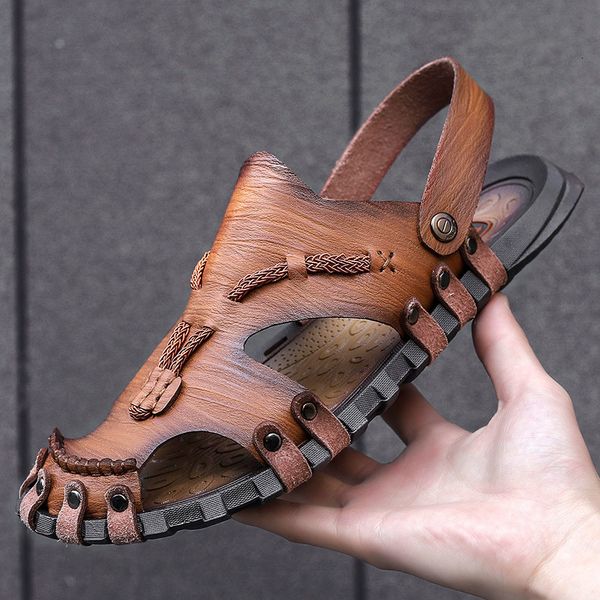 sandals summer baotou slippers men handmade genuine leather casual sandals non slip outdoor beach vacation dual purpose rhino shoes 230718, Black
sandals summer baotou slippers men handmade genuine leather casual sandals non slip outdoor beach vacation dual purpose rhino shoes 230718, Black