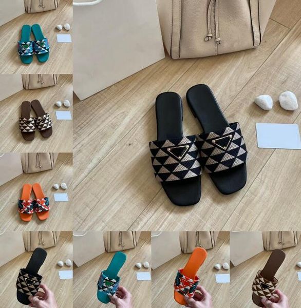 woman p r luxury metallic slide sandals lady embroidered fabric slippers classics sandal triangle summer beach low heel, Black
woman p r luxury metallic slide sandals lady embroidered fabric slippers classics sandal triangle summer beach low heel, Black
