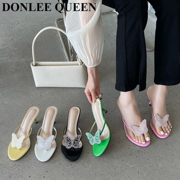 slippers crystal butterfly flip flop summer high stiletto heel dress shoes casual clip toe ladies slide 2023 brand sandal 230718, Black
slippers crystal butterfly flip flop summer high stiletto heel dress shoes casual clip toe ladies slide 2023 brand sandal 230718, Black