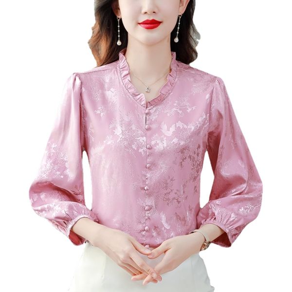 vintage satin pink r blouses 2023 long sleeve elegant and youth runway v-neck formal jacquard blouse plus size going out back to school girl, White
vintage satin pink r blouses 2023 long sleeve elegant and youth runway v-neck formal jacquard blouse plus size going out back to school girl, White