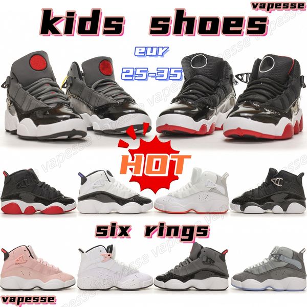 kids shoes 6 rings designer shoe brand boys trainer children toddlers basketball bred cool grey size 25-35, Black
kids shoes 6 rings designer shoe brand boys trainer children toddlers basketball bred cool grey size 25-35, Black