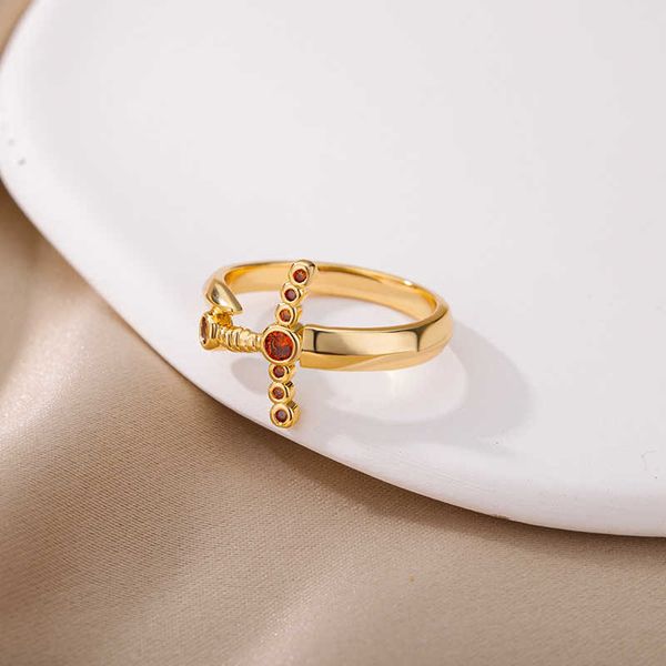 band rings zircon sword shape rings for women stainless steel silver color openning ring party jewelry gift femme r230822
band rings zircon sword shape rings for women stainless steel silver color openning ring party jewelry gift femme r230822