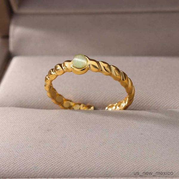 band rings green opal rings for women lucky open adjustable stainless steel ring trend couple wedding jewelry mujer r230719, Silver
band rings green opal rings for women lucky open adjustable stainless steel ring trend couple wedding jewelry mujer r230719, Silver