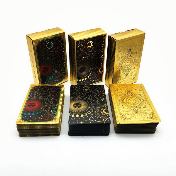 outdoor games activities 1 deck gold tarot plastic cards waterproof durle home board game divination 78 cards l720 230718
outdoor games activities 1 deck gold tarot plastic cards waterproof durle home board game divination 78 cards l720 230718