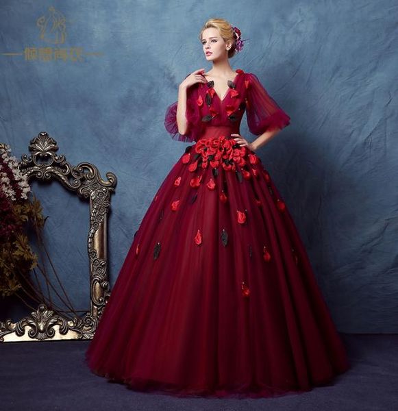lantern sleeve wine red petals crystal beading veil court ball gown medieval dress renaissance victoriaantoinette belle ball5355105, Black;red
lantern sleeve wine red petals crystal beading veil court ball gown medieval dress renaissance victoriaantoinette belle ball5355105, Black;red