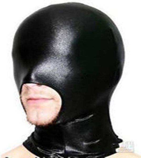 halloween spandex lycra spandex metallic black open mouth hoodmasksxxl5356561