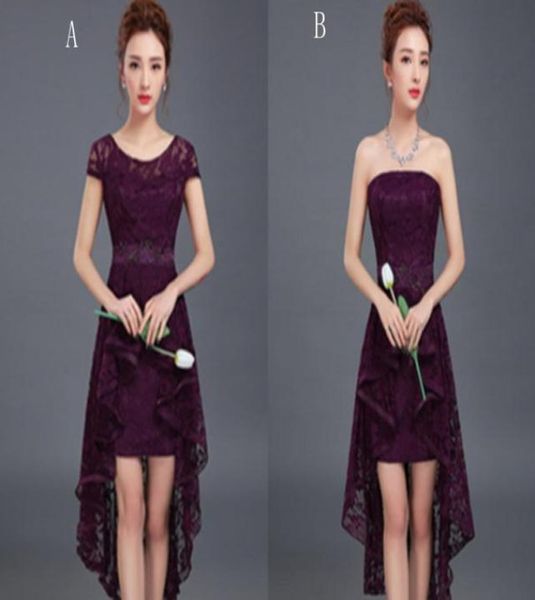 romantic lace high low bridesmaid dress lace up purple 2017 elegant party dress short front long back2615768, White;pink
romantic lace high low bridesmaid dress lace up purple 2017 elegant party dress short front long back2615768, White;pink