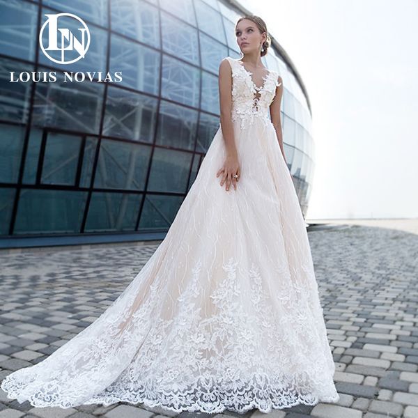 classy a-line wedding dress 2023 deep v-neck applique pleats court train lace dress for bride vestidos de novia, White
classy a-line wedding dress 2023 deep v-neck applique pleats court train lace dress for bride vestidos de novia, White