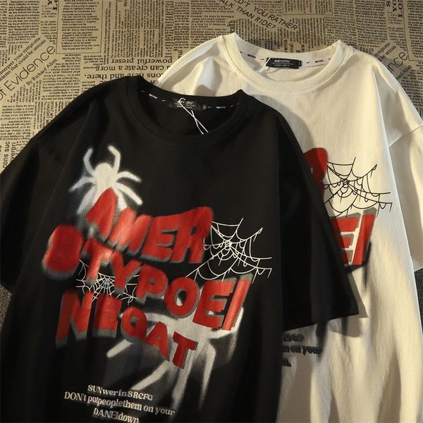 men's t-shirts y2kamerican retro letter spider t-shirt men's loose couple clothing european and american fashion brand cotton t-sh, White;black
men's t-shirts y2kamerican retro letter spider t-shirt men's loose couple clothing european and american fashion brand cotton t-sh, White;black
