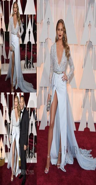 stunning 2021 evening dresses long sleeves v neck sweep train sheath chrissy teigen red carpet dresses oscar blue custom made1442724, Black;red
stunning 2021 evening dresses long sleeves v neck sweep train sheath chrissy teigen red carpet dresses oscar blue custom made1442724, Black;red