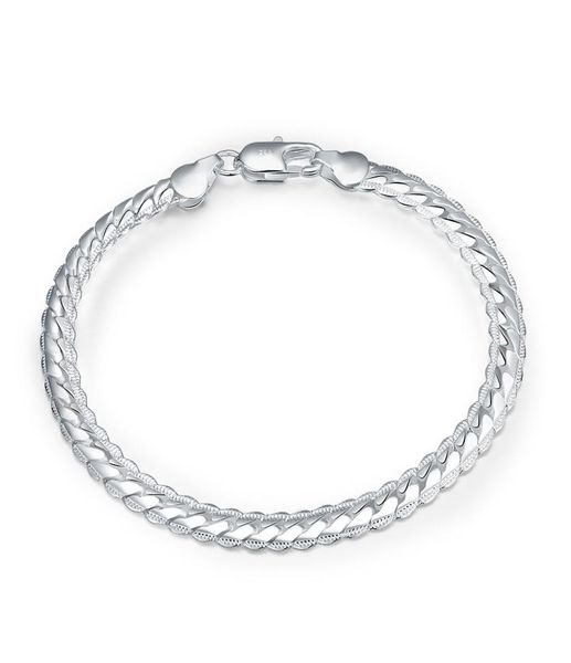 925 silver plated bracelets 5mm flat chain bracelet simple geometry bangle chain bracelets men jewelry h1993108029, Black
925 silver plated bracelets 5mm flat chain bracelet simple geometry bangle chain bracelets men jewelry h1993108029, Black