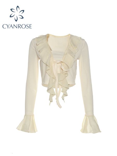 women's t shirt korean style long sleeve ruffle lace up elegant fashion women square collar bustiers crop autumn winte clothes 230718, White
women's t shirt korean style long sleeve ruffle lace up elegant fashion women square collar bustiers crop autumn winte clothes 230718, White