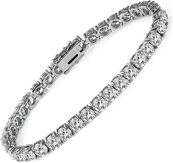 18k white gold plated cz tennis bracelet 4mm cubic zirconia charm bracelet for women men, Silver
18k white gold plated cz tennis bracelet 4mm cubic zirconia charm bracelet for women men, Silver