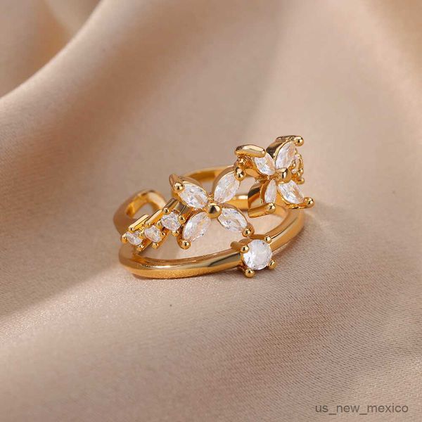 band rings zircon leaf rings for women double layered open adjustable stainless steel ring romantic wedding jewelry r230719, Silver
band rings zircon leaf rings for women double layered open adjustable stainless steel ring romantic wedding jewelry r230719, Silver