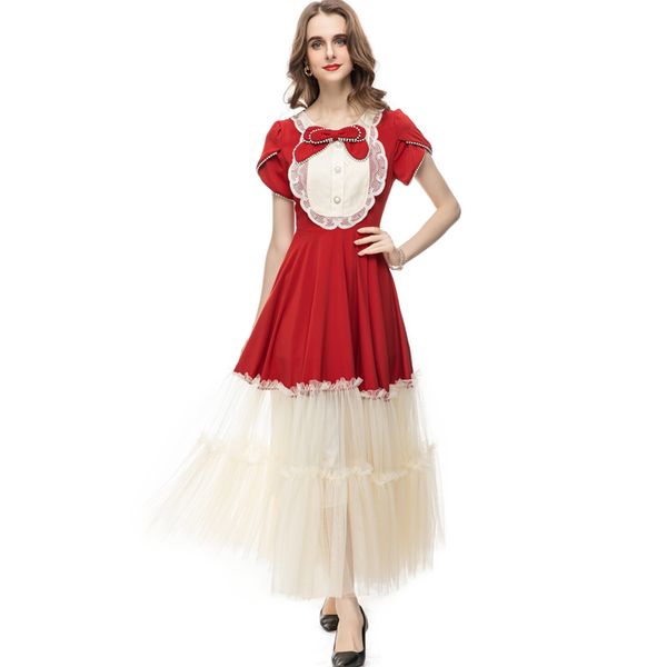 women's runway dresses o neck short sleeves beaded bow detailing fashion designer party prom gown, Black
women's runway dresses o neck short sleeves beaded bow detailing fashion designer party prom gown, Black