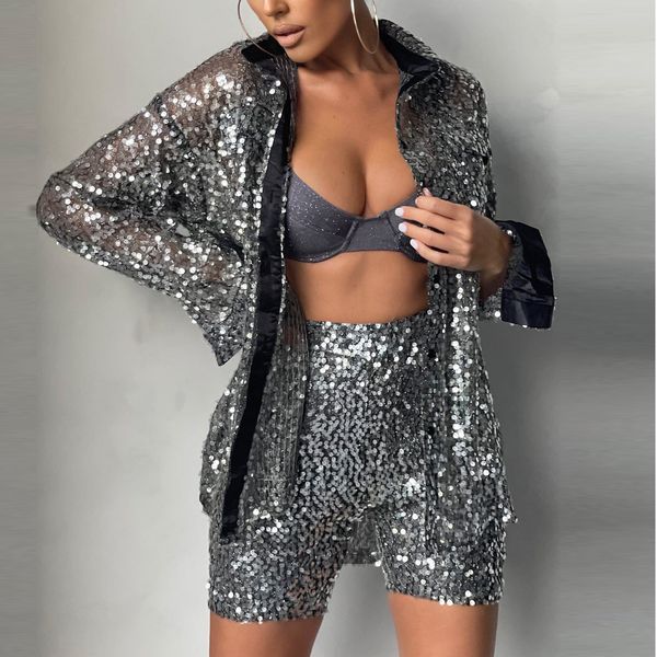 women's two piece pants 2023 sequin shirt shorts suit sequins polo collar arm covering womens peice sets 230718, White
women's two piece pants 2023 sequin shirt shorts suit sequins polo collar arm covering womens peice sets 230718, White