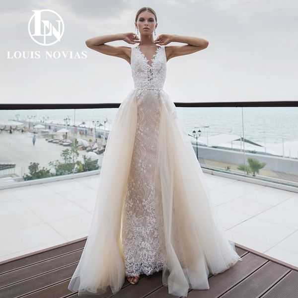 elegant mermaid wedding dress 2023 v-neck sleeveless appliques mit cape detachable train lace stretch dress for bride vestidos de novia, White
elegant mermaid wedding dress 2023 v-neck sleeveless appliques mit cape detachable train lace stretch dress for bride vestidos de novia, White