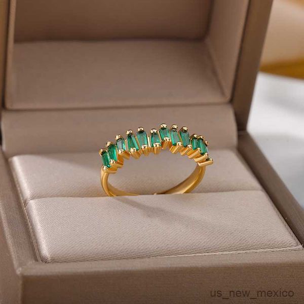 band rings green zircon rings for women open adjustable stainless steel vintage gold color ring elegant couple wedding jewelry r230719, Silver
band rings green zircon rings for women open adjustable stainless steel vintage gold color ring elegant couple wedding jewelry r230719, Silver
