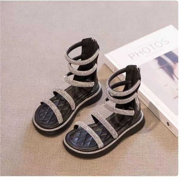 sandals summer girls' sandals with diamond inlaid flats roman princess shoes high profile open toe zipper sandals children's sanda, Black
sandals summer girls' sandals with diamond inlaid flats roman princess shoes high profile open toe zipper sandals children's sanda, Black