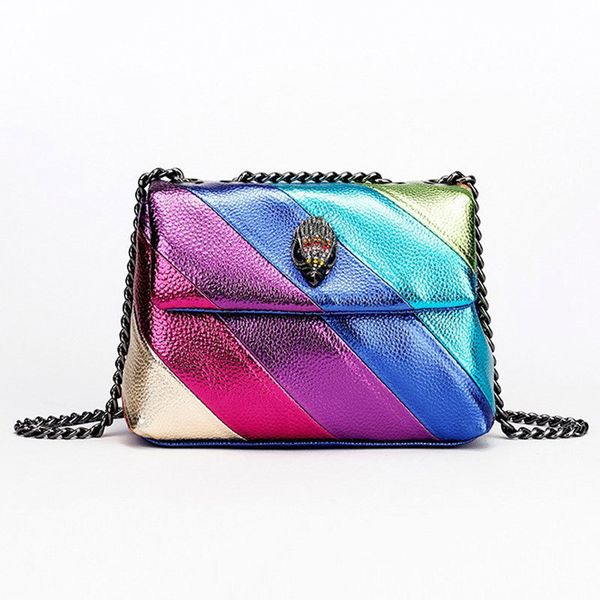 evening bags fashion women's rainbow spliced chain single shoulder crossbody bag 230718
evening bags fashion women's rainbow spliced chain single shoulder crossbody bag 230718
