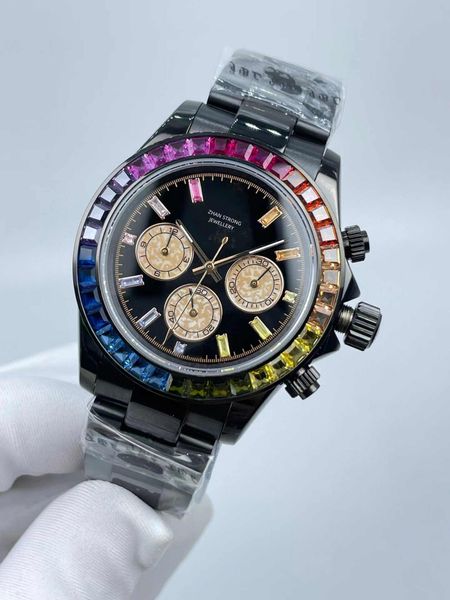 black colorful diamonds iced out mens watches man wristwatch automatic mechanical 40mm stainless steel strap sports designer men wristwatche, Slivery;brown
black colorful diamonds iced out mens watches man wristwatch automatic mechanical 40mm stainless steel strap sports designer men wristwatche, Slivery;brown