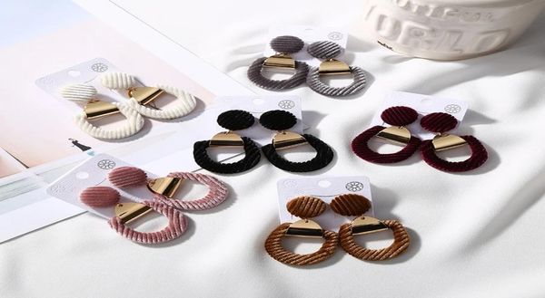 big velvet dangle statement earrings for women stripes geometric earring fashion unique winter jewelry6227519, Silver
big velvet dangle statement earrings for women stripes geometric earring fashion unique winter jewelry6227519, Silver