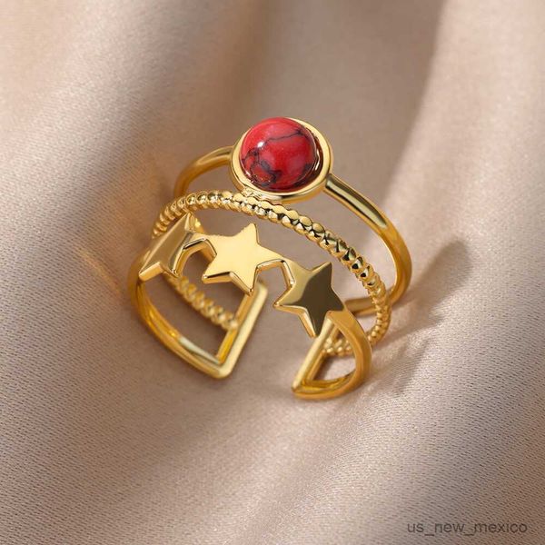 band rings opal stone multi layer rings for women open adjustable stainless steel stars ring fashion wedding jewelry gift femme r230804, Silver
band rings opal stone multi layer rings for women open adjustable stainless steel stars ring fashion wedding jewelry gift femme r230804, Silver