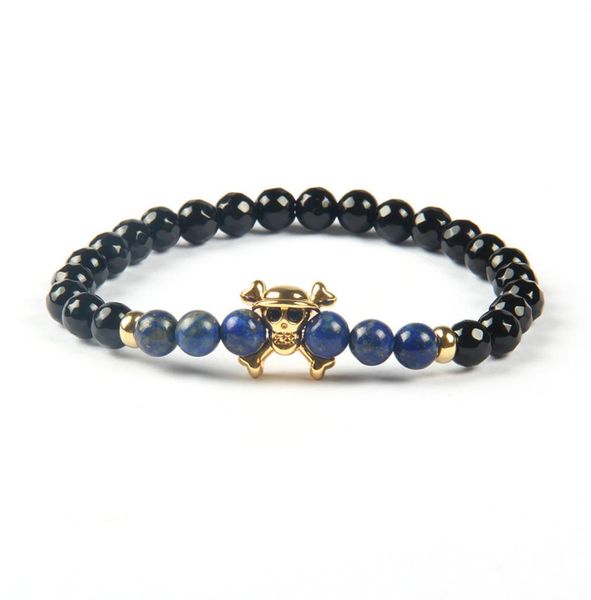 fashion pirate skull jewelry whole 6mm natural faceted black onyx and lapis lazuli stone beads new black eye cz skull bracelet3654326, Golden;silver
fashion pirate skull jewelry whole 6mm natural faceted black onyx and lapis lazuli stone beads new black eye cz skull bracelet3654326, Golden;silver