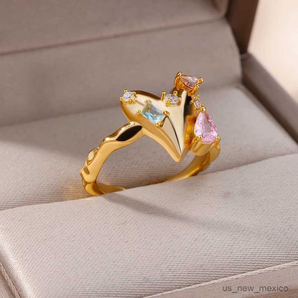 band rings zircon stone heart rings for women adjustable couple stainless steel ring 2023 trending new luxury wedding jewelry mujer r230719, Silver
band rings zircon stone heart rings for women adjustable couple stainless steel ring 2023 trending new luxury wedding jewelry mujer r230719, Silver