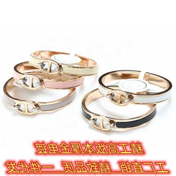 original hrems bangle for sale high edition s925 silver new enamel pig nose 18k rose gold bracelet female with gift box, Black
original hrems bangle for sale high edition s925 silver new enamel pig nose 18k rose gold bracelet female with gift box, Black
