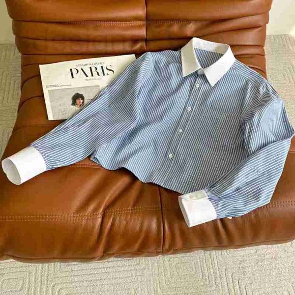 women's blouses & shirts designer 2023 spring/summer new embroidered blue striped shirt for fresh art age reducing short style small ag, White
women's blouses & shirts designer 2023 spring/summer new embroidered blue striped shirt for fresh art age reducing short style small ag, White