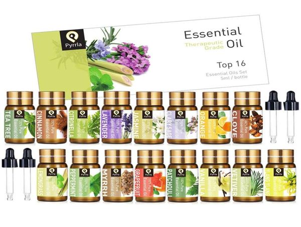 pyrrla 5ml 16pcs pure essential oil gift set with oil dropper lavender lemongrass peppermint orange for aromatherapy humidifier1837772
pyrrla 5ml 16pcs pure essential oil gift set with oil dropper lavender lemongrass peppermint orange for aromatherapy humidifier1837772