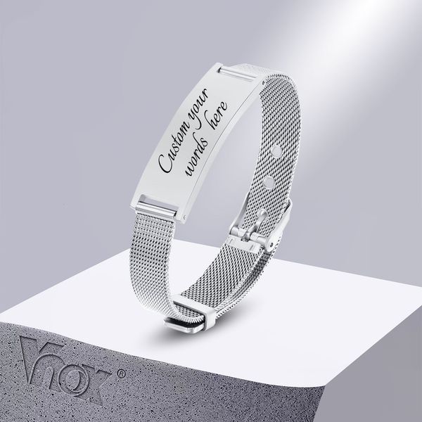 bangle vnox custom id bracelets for women men adjustable stainless steel mesh bands wristband personalized gifts jewelry 230718, Black
bangle vnox custom id bracelets for women men adjustable stainless steel mesh bands wristband personalized gifts jewelry 230718, Black
