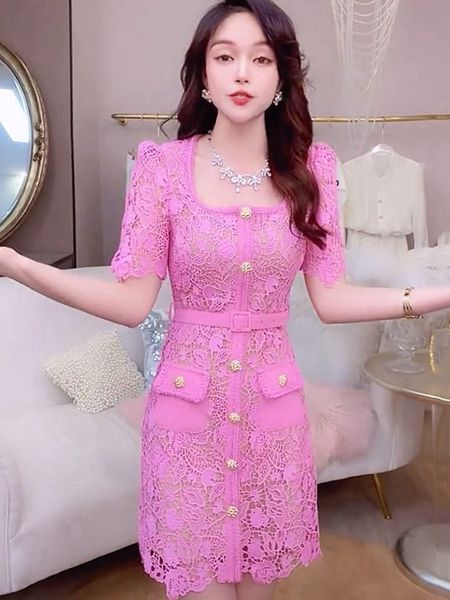 new s-elf portrait guipture lace mini dress square neck short dress for women black, Black;gray
new s-elf portrait guipture lace mini dress square neck short dress for women black, Black;gray