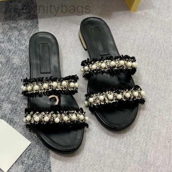channel tweed pearl embellished strap slippers sandals women interlocking c crystal buckle slides mules wedding party dress shoes flip flops, Black
channel tweed pearl embellished strap slippers sandals women interlocking c crystal buckle slides mules wedding party dress shoes flip flops, Black