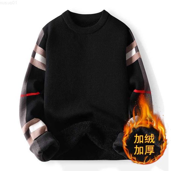 men's sweaters new winter luxury designer plus velvet sweater men spliced color knit christmas pullover keep warm pull homme 2022 l2307, White;black
men's sweaters new winter luxury designer plus velvet sweater men spliced color knit christmas pullover keep warm pull homme 2022 l2307, White;black