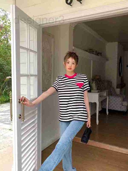 women's t-shirt designer triangle letter t-shirt for spring/summer 2023 new round neck stripe contrast fashion short sleeve od1f, White
women's t-shirt designer triangle letter t-shirt for spring/summer 2023 new round neck stripe contrast fashion short sleeve od1f, White
