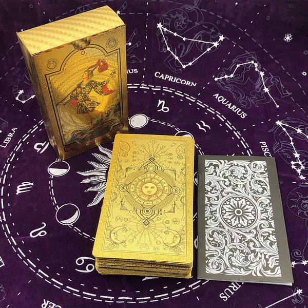 outdoor games activities 1 deck gold tarot cards plastic foil home board game gift astrology 78 cards l702 230718
outdoor games activities 1 deck gold tarot cards plastic foil home board game gift astrology 78 cards l702 230718