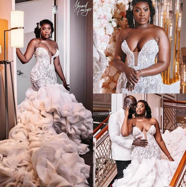 luxury mermaid wedding dresses bridal gown lace applique beaded illusion 2021 sleeveless chapel train custom made ruffles bride ve4345583, White
luxury mermaid wedding dresses bridal gown lace applique beaded illusion 2021 sleeveless chapel train custom made ruffles bride ve4345583, White