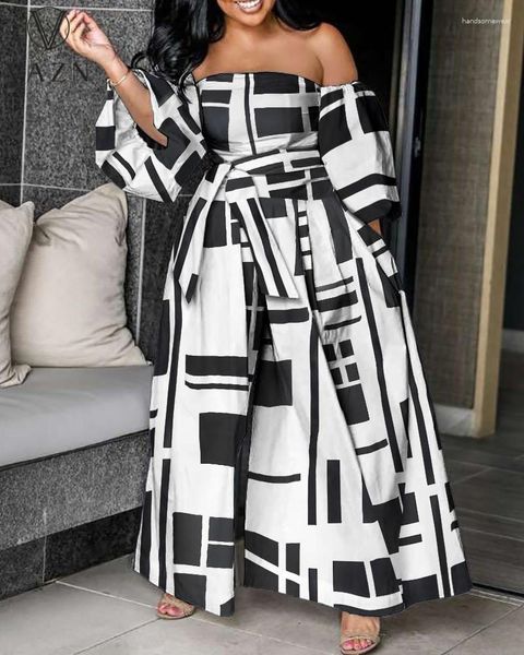 autumn jumpsuits high-end chiffon full sleeve strapless young women loose wide leg jumpsuits, Black;white