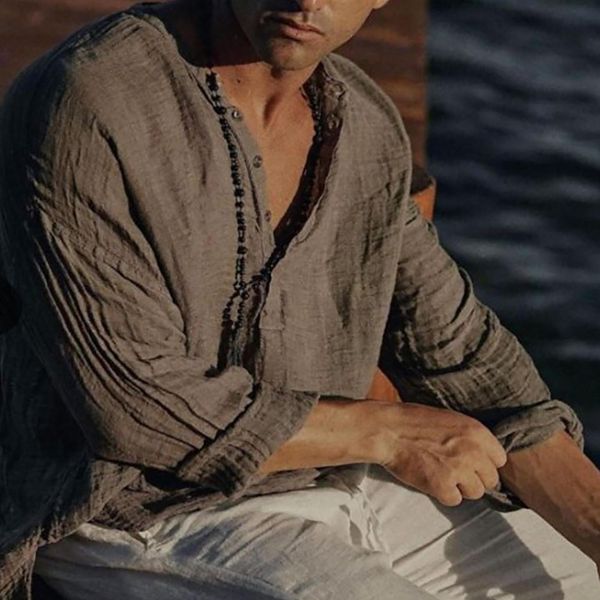 mens casual shirts summer mens casual cotton linen solid color long sleeved loose and breathable button up collar shirt camisa masculinag3 2, White;black
mens casual shirts summer mens casual cotton linen solid color long sleeved loose and breathable button up collar shirt camisa masculinag3 2, White;black