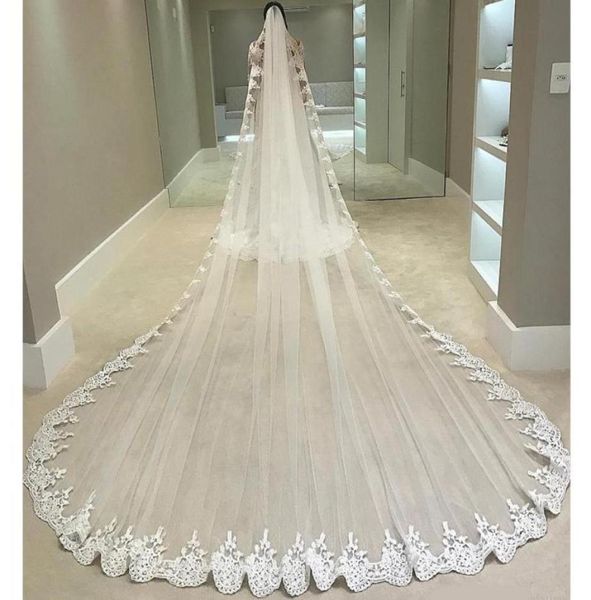 chapel 5m long veil for bride ivory white lace trim edge with comb one tier wedding veils tulle appliques5431520, Black
chapel 5m long veil for bride ivory white lace trim edge with comb one tier wedding veils tulle appliques5431520, Black