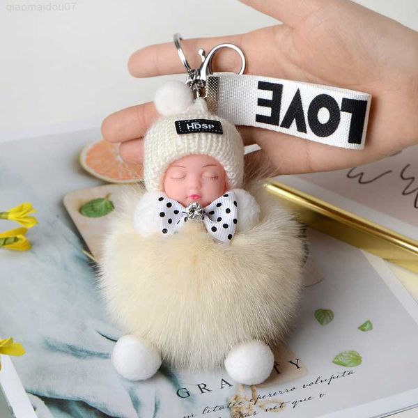 key rings cute sleep baby pompom keychain real fur pendant for women bag car keyring accessories girl gift plush doll couple key chain l2307, Slivery;golden
key rings cute sleep baby pompom keychain real fur pendant for women bag car keyring accessories girl gift plush doll couple key chain l2307, Slivery;golden
