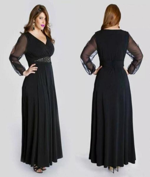 black chiffon plus size prom dresses long with illusion sleeves 2019 v neck beaded sash ankle length formal dresses custom m1711627
black chiffon plus size prom dresses long with illusion sleeves 2019 v neck beaded sash ankle length formal dresses custom m1711627