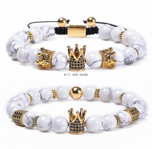natural stone howlite beads bracelet copper zircon diamond crown bracelets braided women men fashion jewelry will and sandy9747243, Black
natural stone howlite beads bracelet copper zircon diamond crown bracelets braided women men fashion jewelry will and sandy9747243, Black