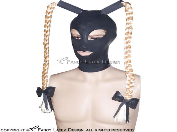 pigtail latex hood with wigs hair and bows zip at back open eyes mouth nostril rubber mask plus size 00434841047, Silver
pigtail latex hood with wigs hair and bows zip at back open eyes mouth nostril rubber mask plus size 00434841047, Silver