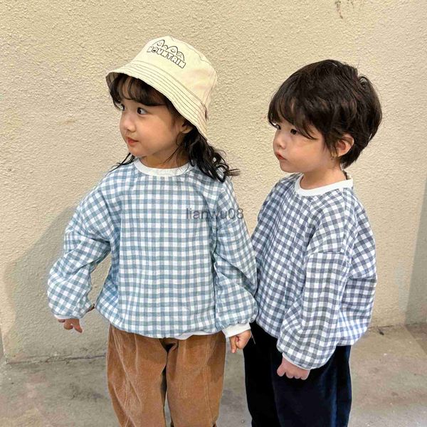t-shirts spring summer thin cotton plaid longsleeved boys and girls casual loose sweatshirts x0719, Blue
t-shirts spring summer thin cotton plaid longsleeved boys and girls casual loose sweatshirts x0719, Blue