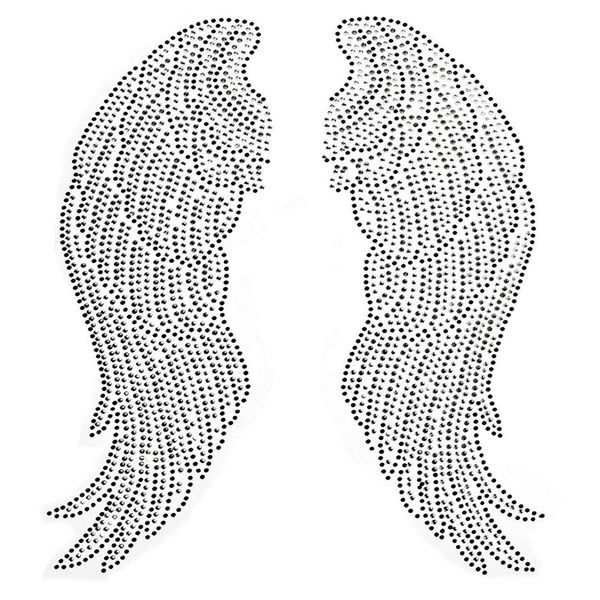 large angel wings pairs iron on fix rhinestone transfer bling motif diamond applique for crafts clothes bags decoeated 1pair3415, Black
large angel wings pairs iron on fix rhinestone transfer bling motif diamond applique for crafts clothes bags decoeated 1pair3415, Black