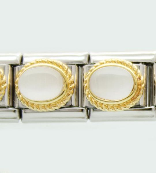 whole stainless steel 9mm classic size composable links adjustable white oval stone cat eye stone italian charm bracelet4732758, Black
whole stainless steel 9mm classic size composable links adjustable white oval stone cat eye stone italian charm bracelet4732758, Black